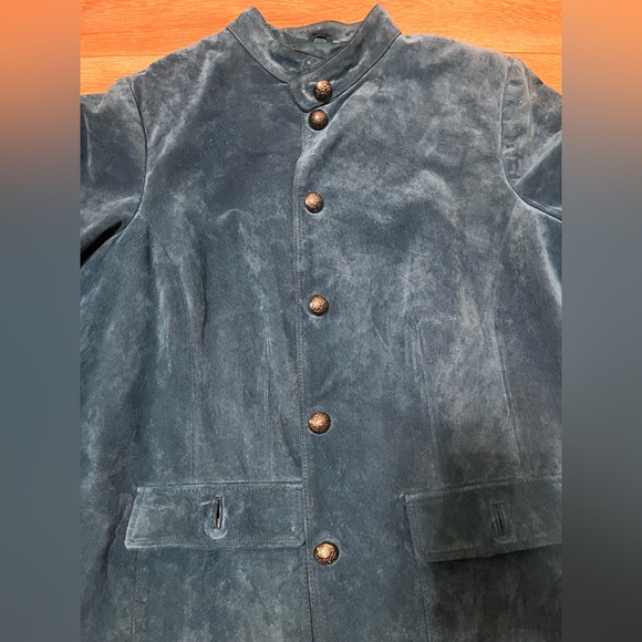 CHARTER CLUB WOMANS TEAL LEATHER JACKET - Picture 6 of 9